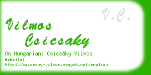 vilmos csicsaky business card