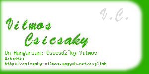 vilmos csicsaky business card